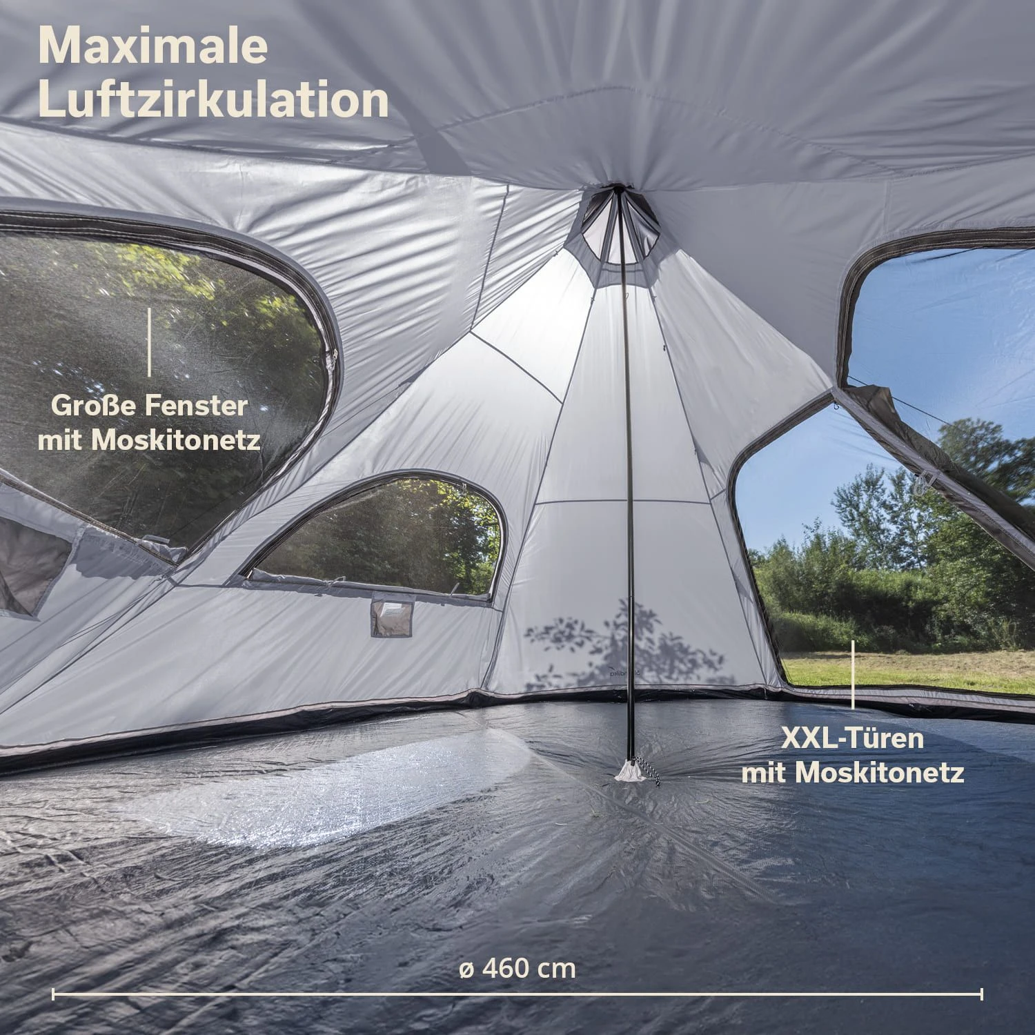 Skandika Hetta 460 Protect Tent - Grey - Afbeelding 3