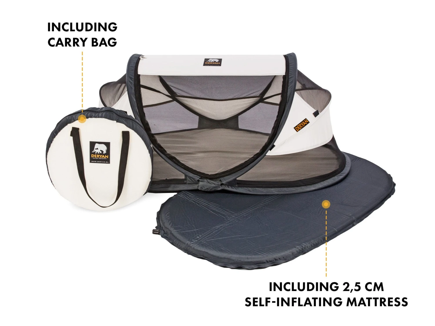 Deryan Baby Luxe Crème Campingbedje - Afbeelding 2