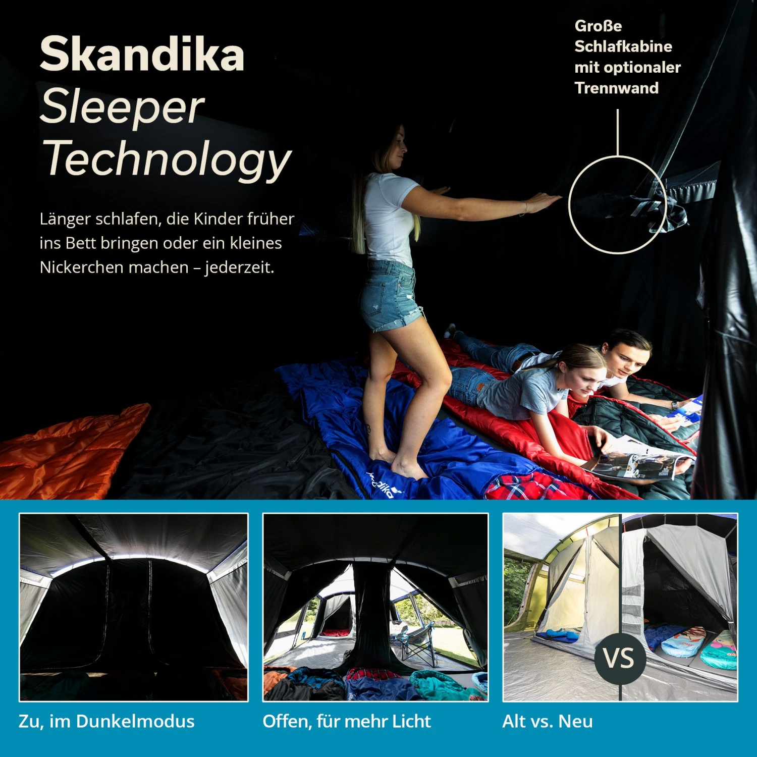 Skandika Montana 10 Sleeper Tunneltent - Green - Afbeelding 2