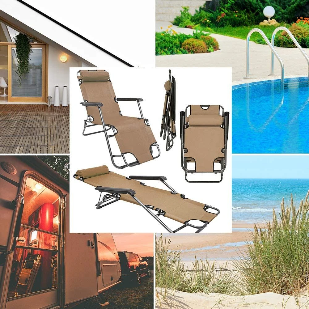 AMANKA 155 X 60 Verstelbare Relaxstoel - Brown - Afbeelding 2