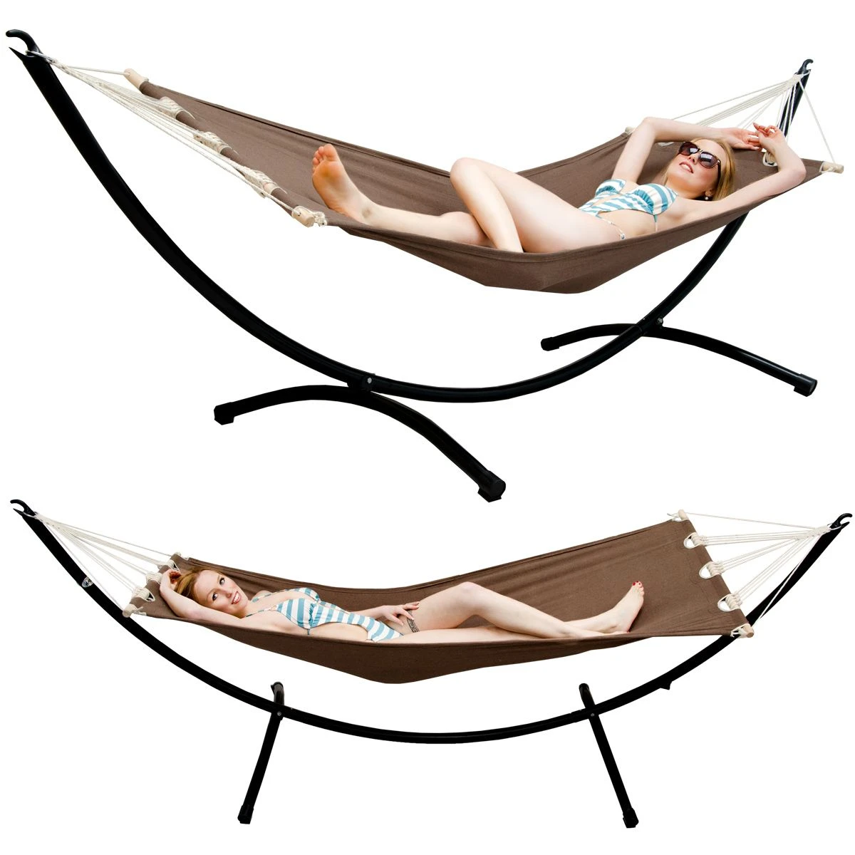 AMANKA 300 X 100 Hangmat Met Frame - Brown - Afbeelding 3