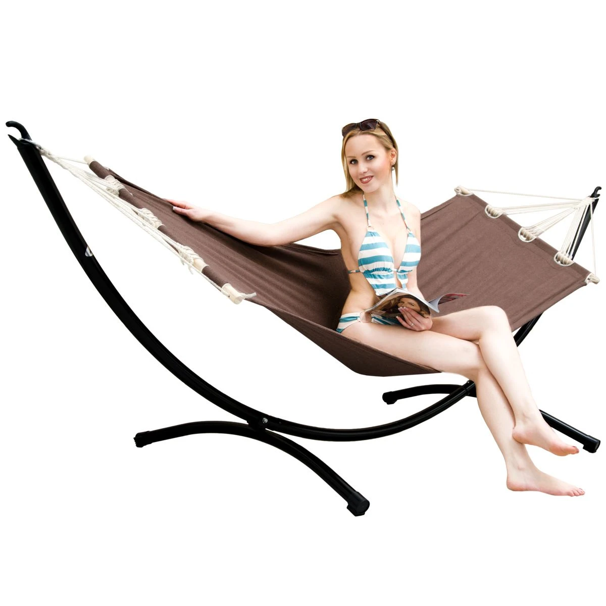 AMANKA 300 X 100 Hangmat Met Frame - Brown - Afbeelding 5