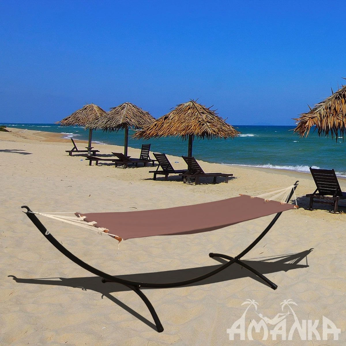 AMANKA 300 X 100 Hangmat Met Frame - Brown - Afbeelding 2