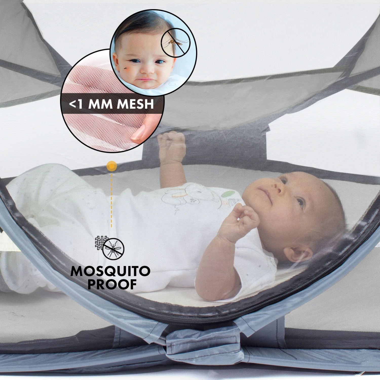 Deryan Baby Luxe Campingbedje Met Zelfopblaasbare Matras - Afbeelding 5