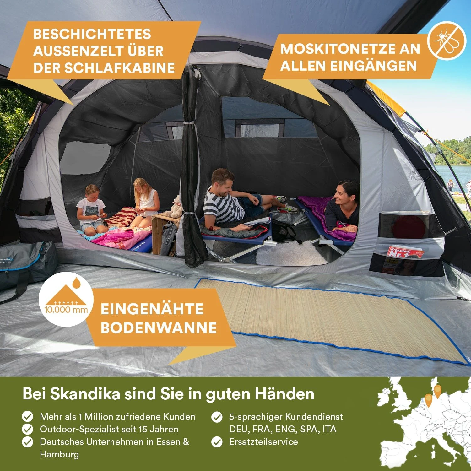 Skandika Gotland 6 Sleeper Protect Tunneltent - Afbeelding 3
