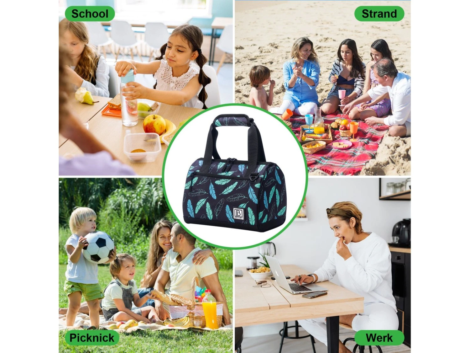 Merkloos Brisby Black Feathers 10 Liter Koeltas - Afbeelding 6