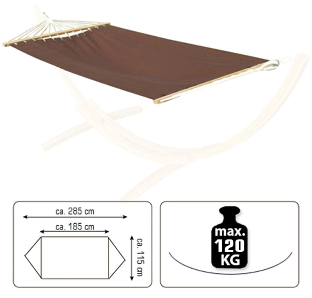 AMANKA 200 X 120 Hangmat Met Frame - Brown - Afbeelding 6
