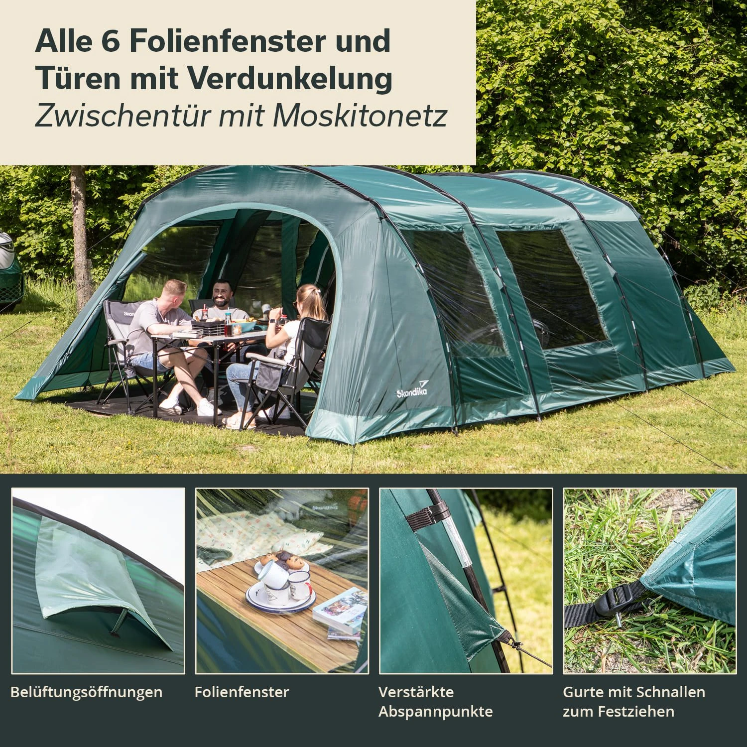 Skandika Kaupanga 6 Tunneltent Gerecycled - Afbeelding 5