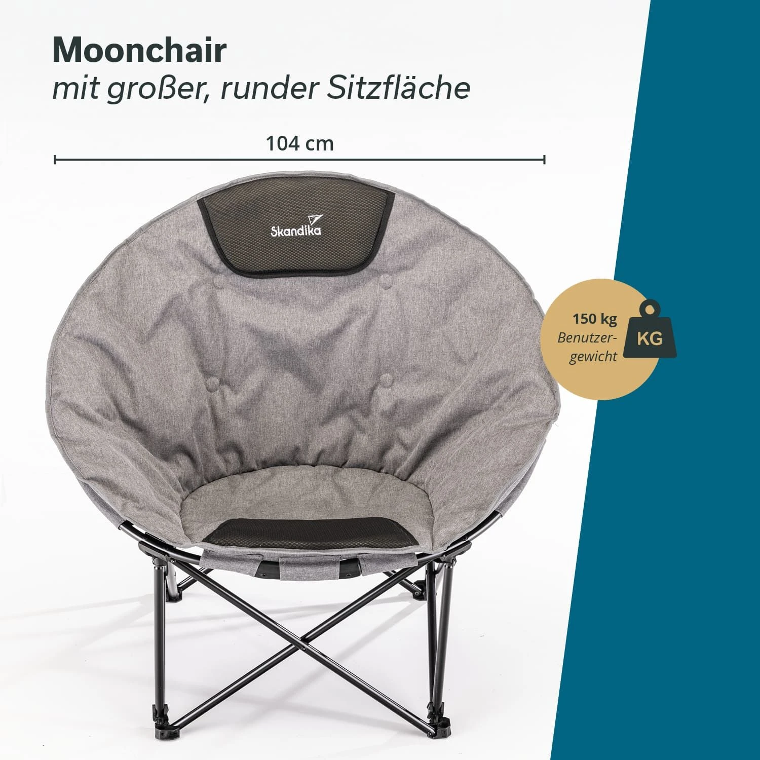 Skandika Kupari Moonchair XL Campingstoel - Grey - Afbeelding 2