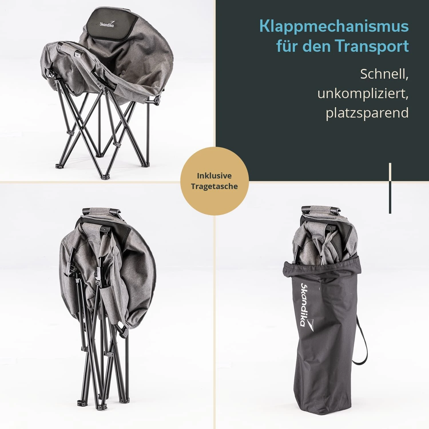 Skandika Kupari Moonchair XL Campingstoel - Grey - Afbeelding 4