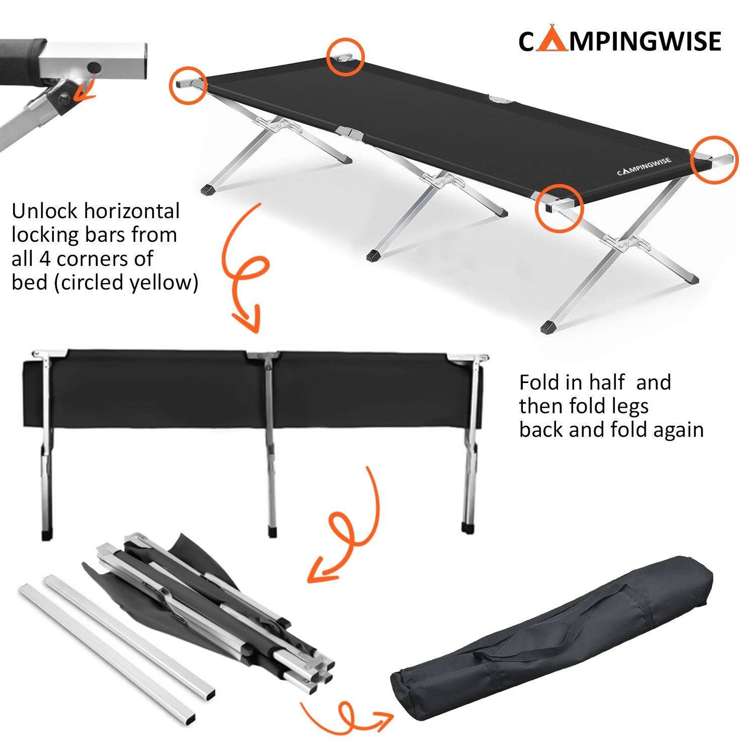 Campingwise Stalen Veldbed - Afbeelding 6