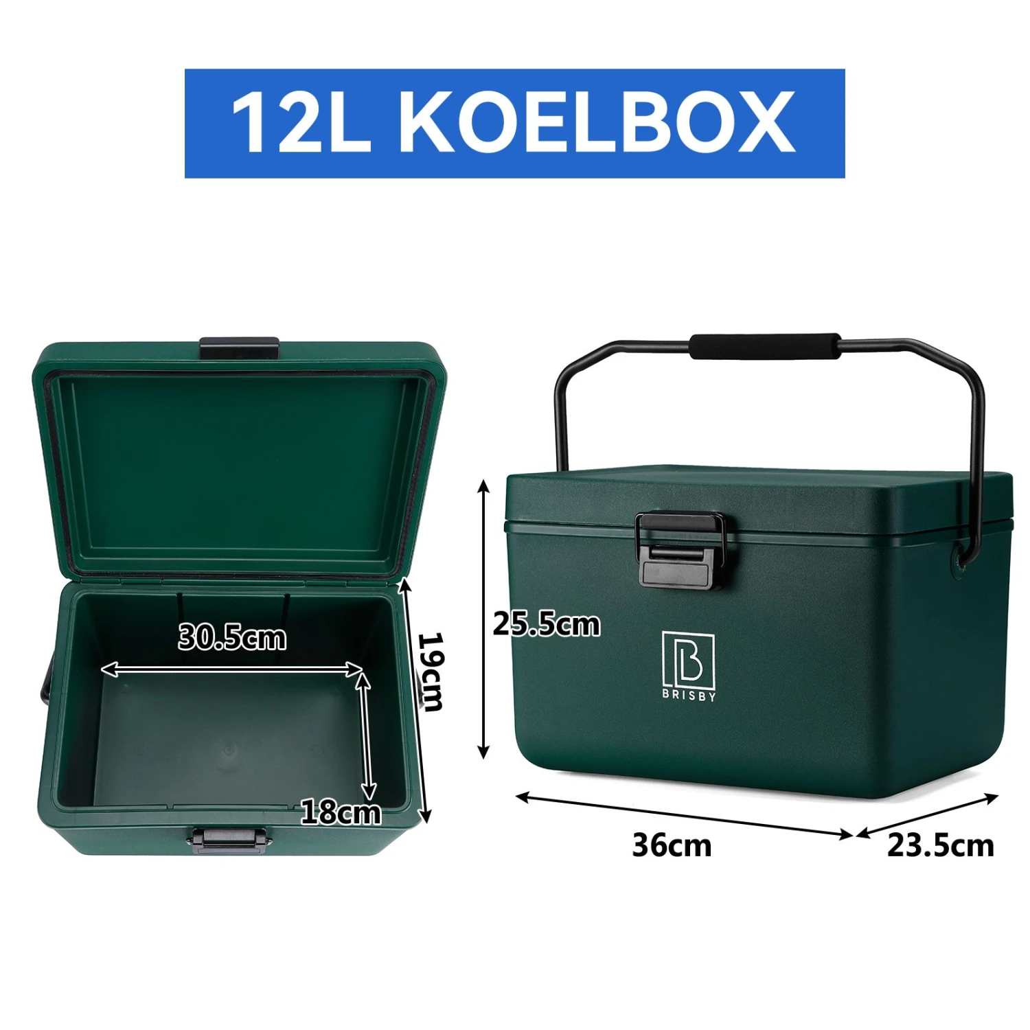 Brisby Frigobox 12 Liter Koelbox Met Koelelementen - Green - Afbeelding 2