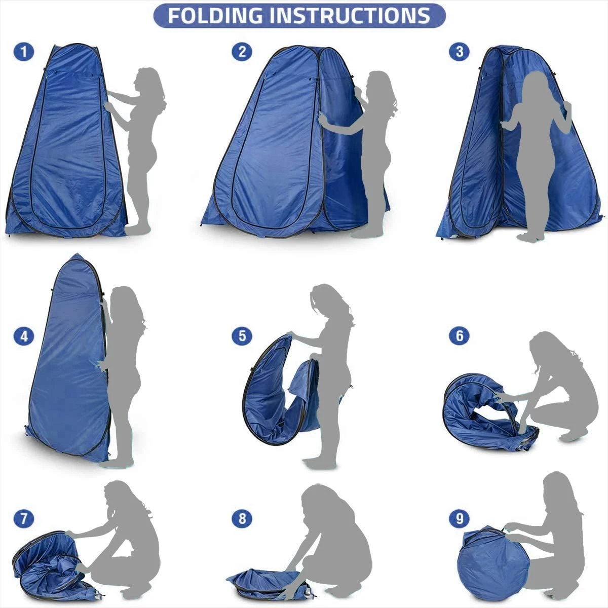 Campingwise Pop-up Douchetent - Blue - Afbeelding 5