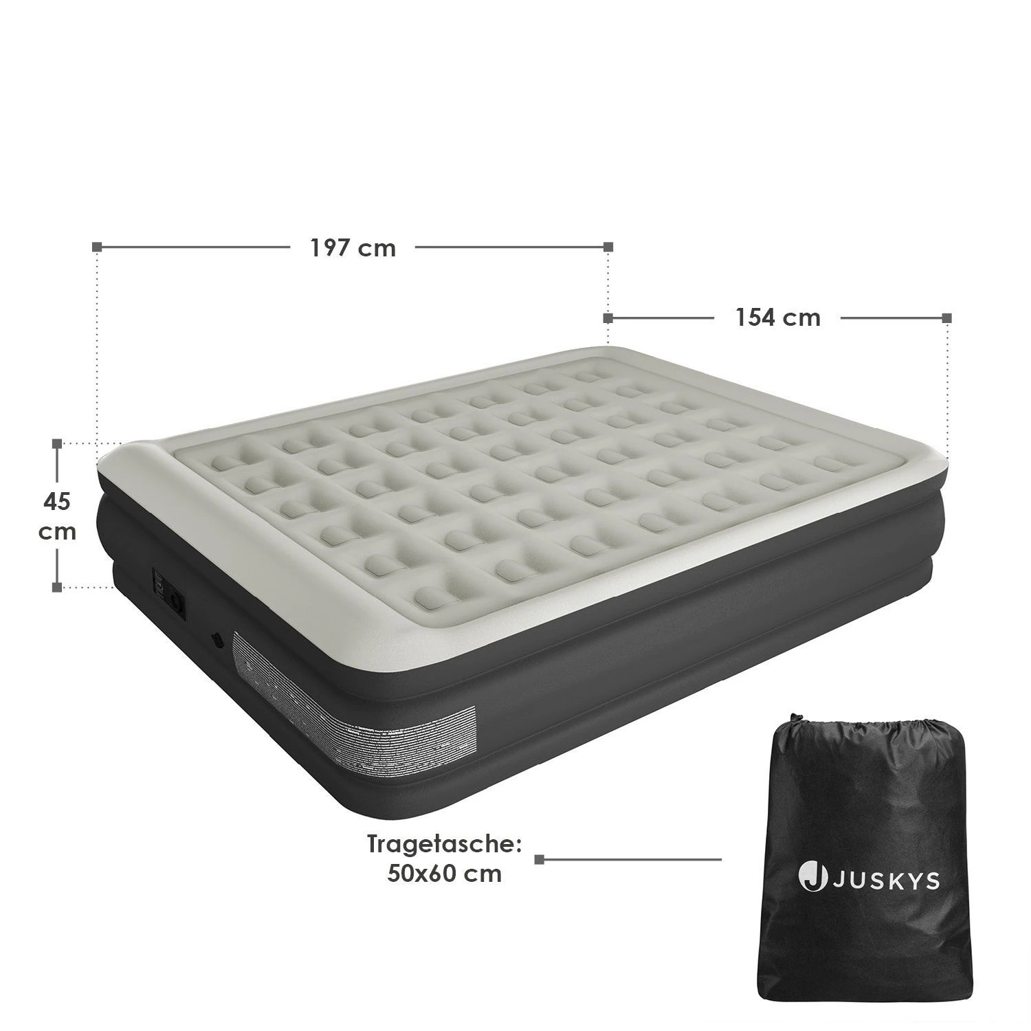 Juskys Sapri L Zelfopblaasbaar Luchtbed - Grey - Afbeelding 3
