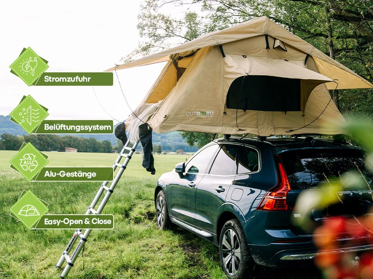 OutdoorU Expedition 4 Personen Daktent - Groen - Afbeelding 5