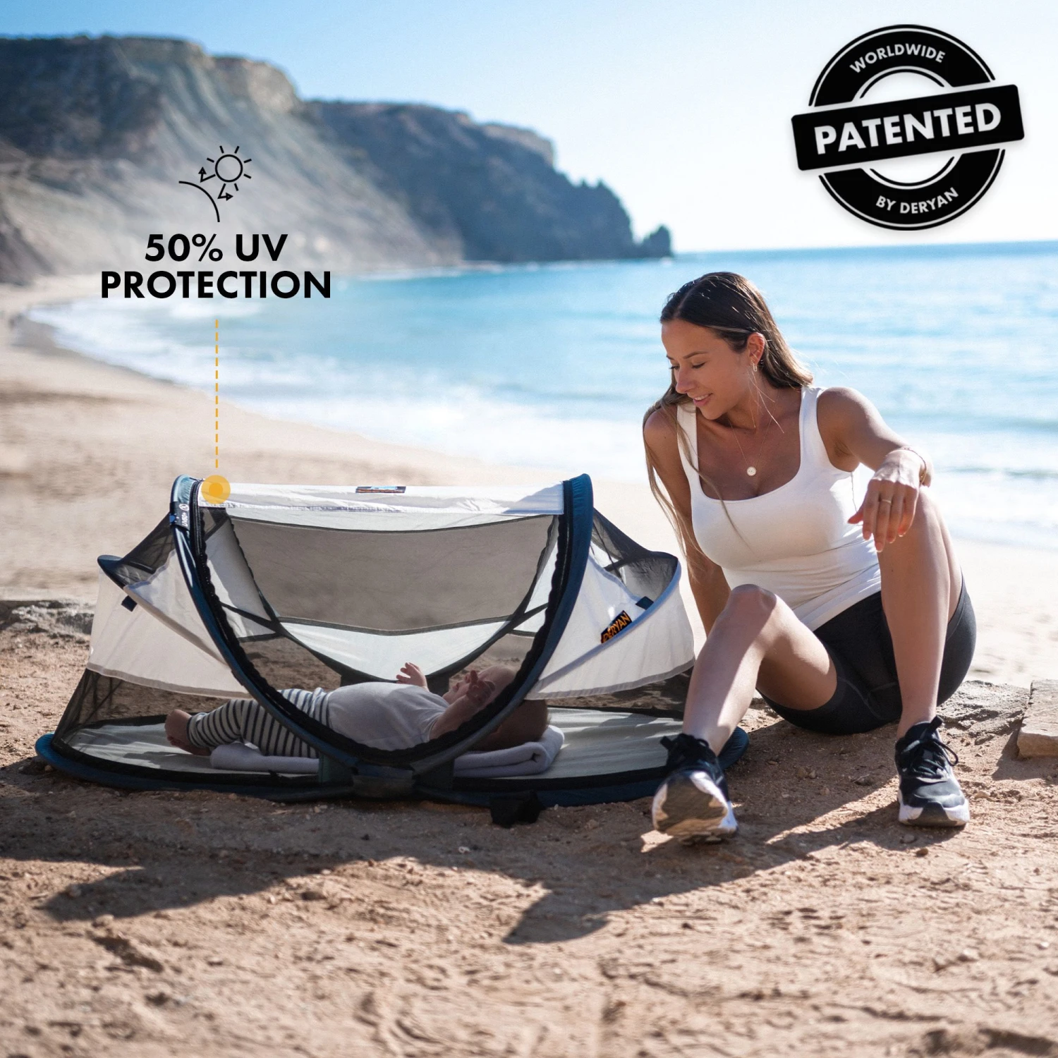 Deryan Baby Luxe Crème Campingbedje - Afbeelding 4