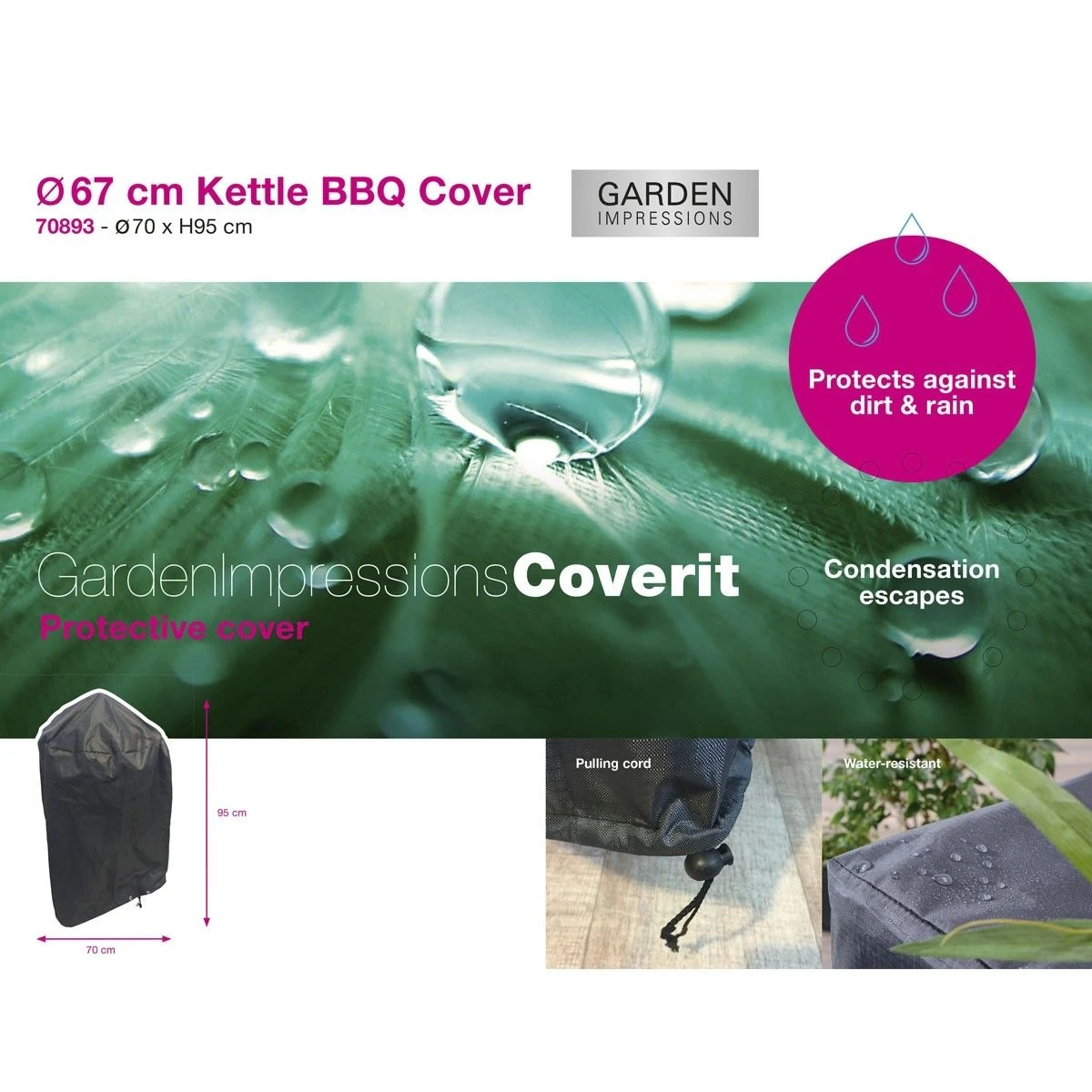 Garden Impressions Coverit Ø67 Cm Barbecuehoes - Afbeelding 3