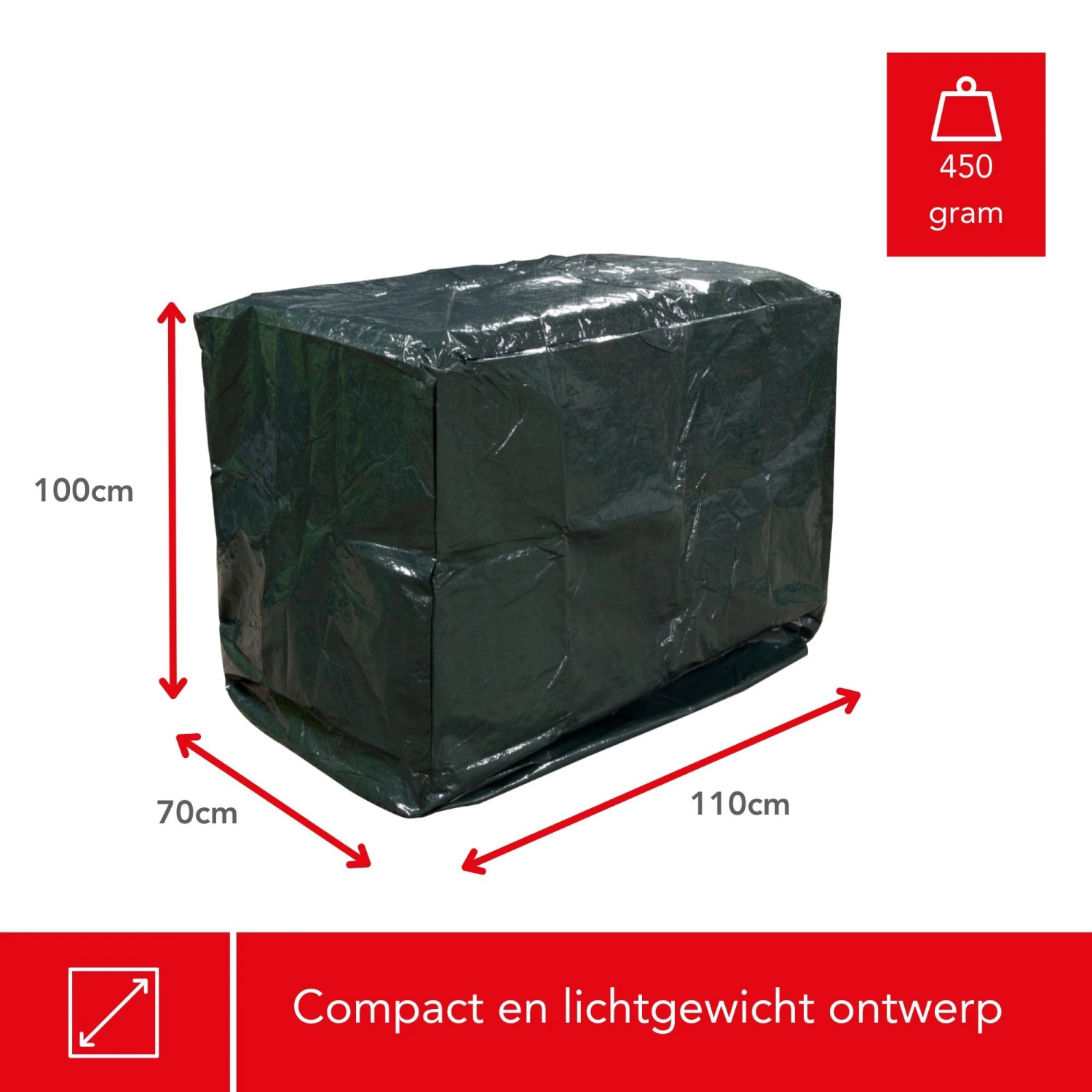 Merkloos Toolland BBQ Beschermhoes - 110x70x100cm - Afbeelding 5