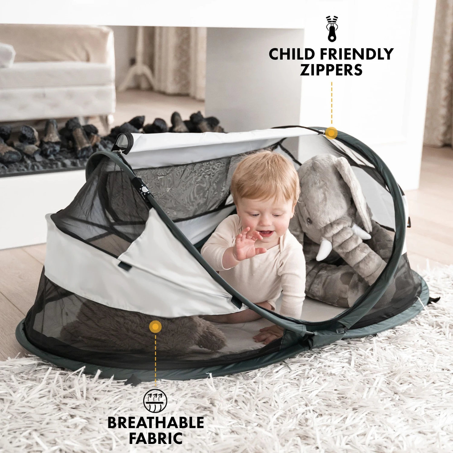 Deryan Baby Luxe Crème Campingbedje - Afbeelding 3