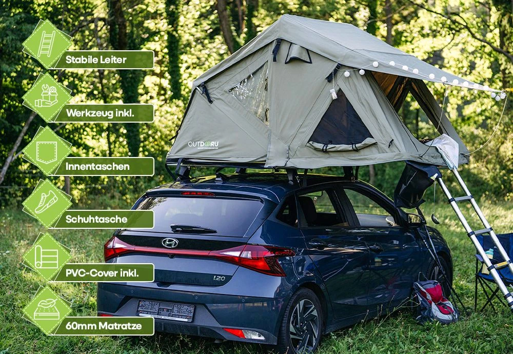 OutdoorU Compact 2-persoons Daktent - Grey - Afbeelding 4