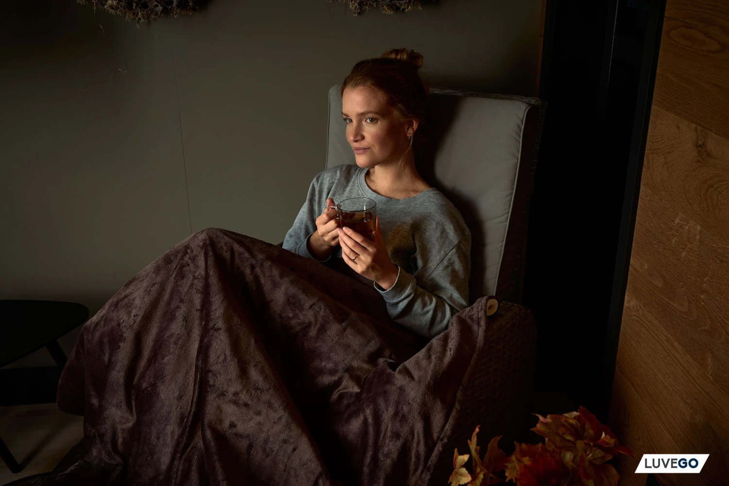 Luvego Fleece/sherpa Elektrische Deken - Dark Brown - Afbeelding 4