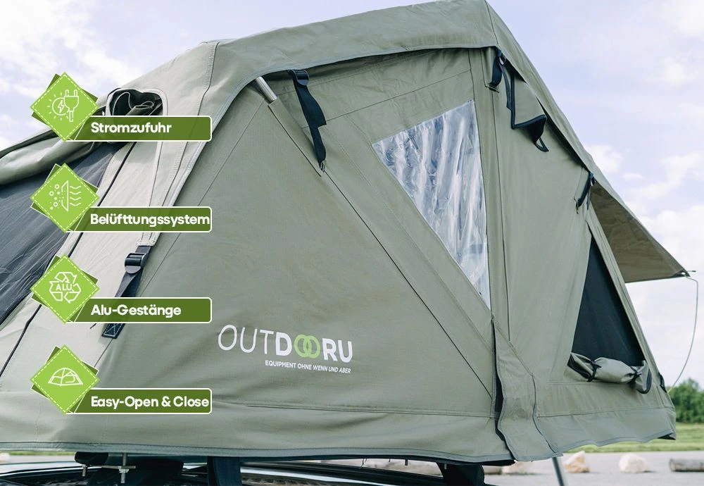 OutdoorU Compact 2-persoons Daktent - Grey - Afbeelding 5