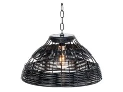 Lumineo Black Rieten Solar Hanglamp