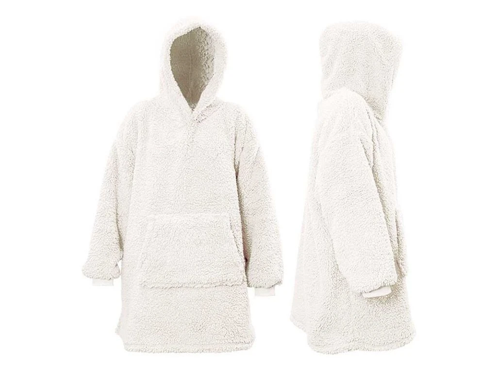 Unique Living Teddy Oversized Hoodie - Dove White - Afbeelding 2