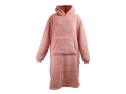 Unique Living Teddy Long Oversized Hoodie - Old Pink